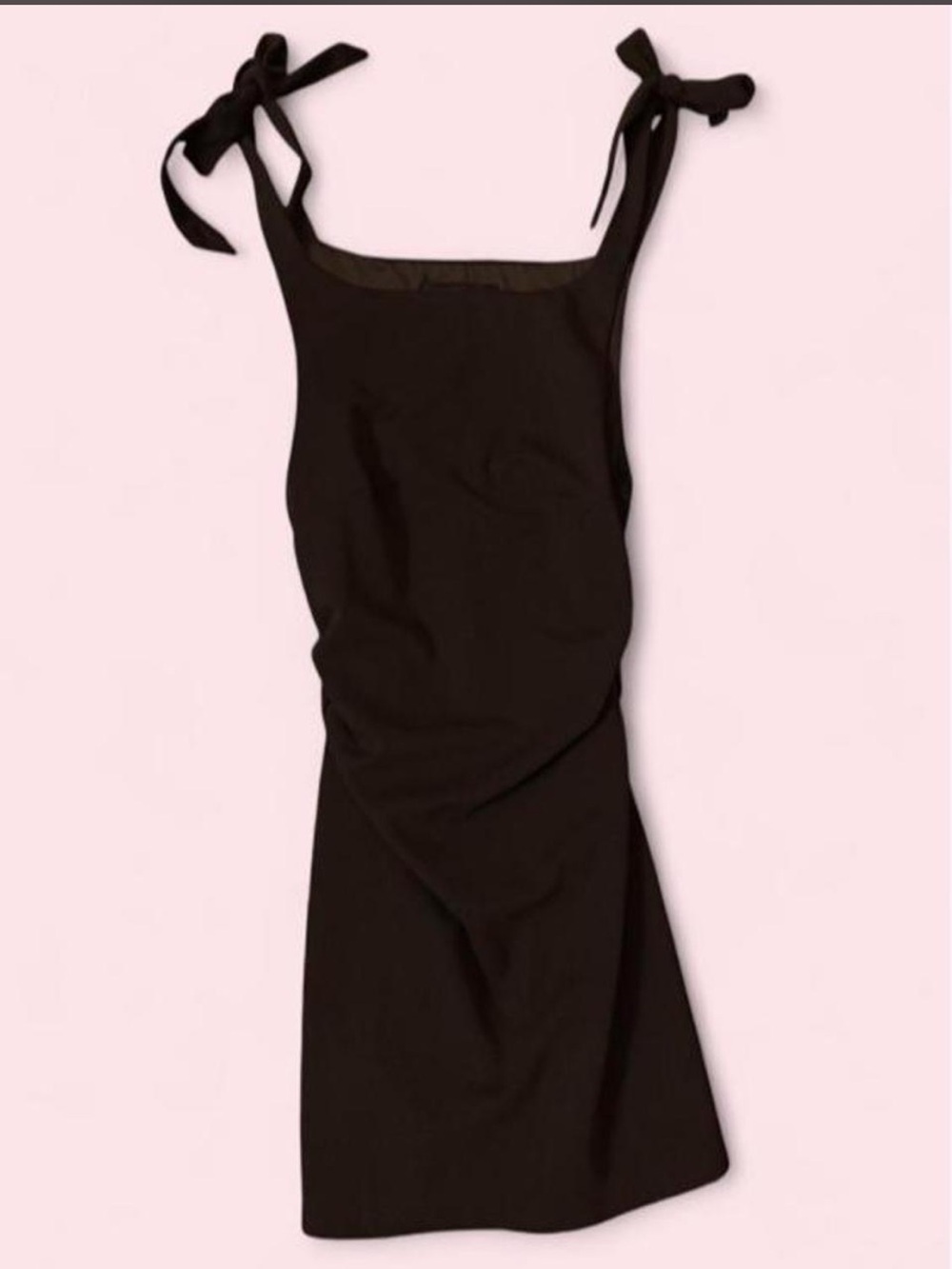 Cider Black Tie-Shoulder Slip Dress